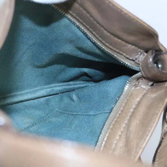 Salvatore Ferragamo Gancini Shoulder Bag Leather Brown Silver Auth bs19987 - Picture 12 of 16